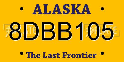 8DBB105 Alaska License Plate