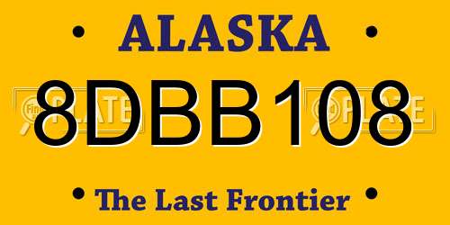 8DBB108 Alaska License Plate