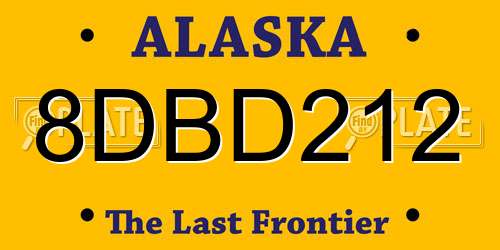 8DBD212 Alaska License Plate