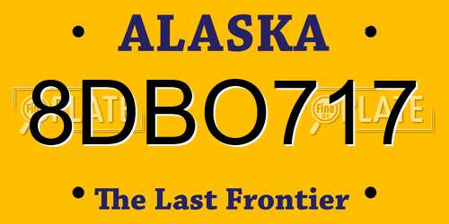 8DBO717 Alaska License Plate