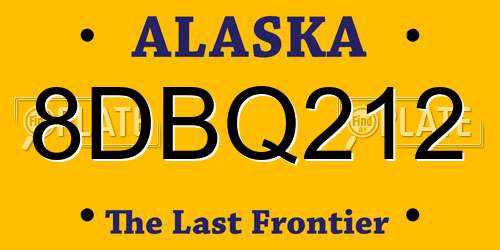 8DBQ212 Alaska License Plate