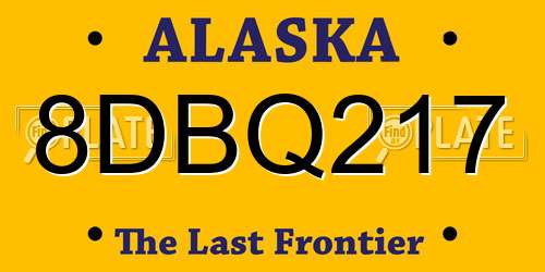 8DBQ217 Alaska License Plate