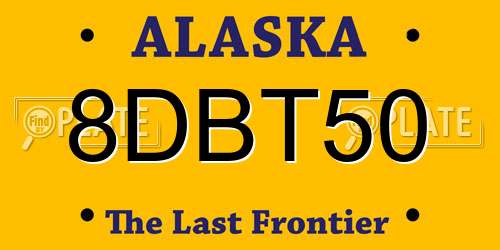 8DBT50 Alaska License Plate