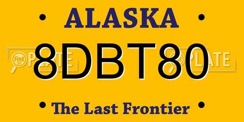 8DBT80 Alaska License Plate