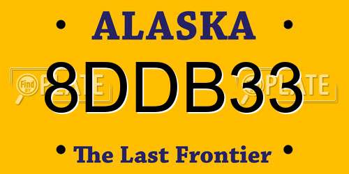 8DDB33 Alaska License Plate