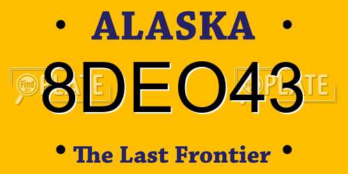 8DEO43 Alaska License Plate