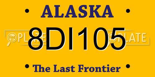 8DI105 Alaska License Plate