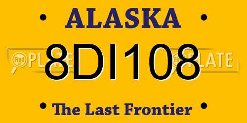 8DI108 Alaska License Plate