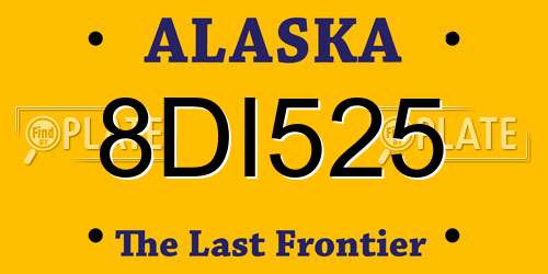 8DI525 Alaska License Plate