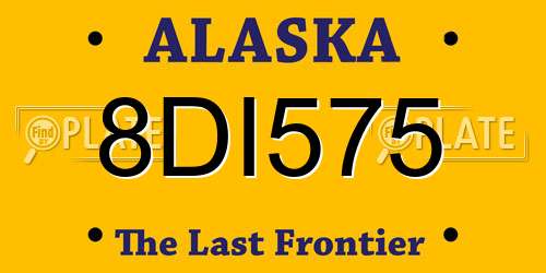8DI575 Alaska License Plate