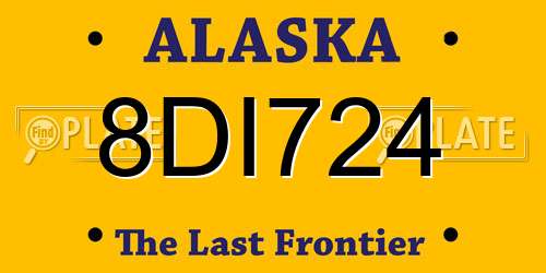 8DI724 Alaska License Plate