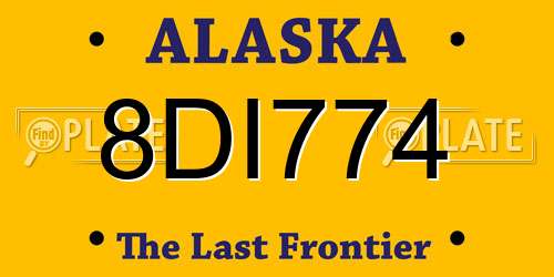 8DI774 Alaska License Plate