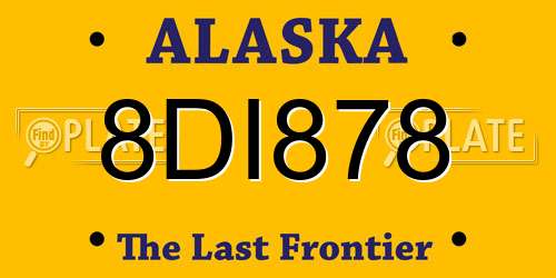 8DI878 Alaska License Plate