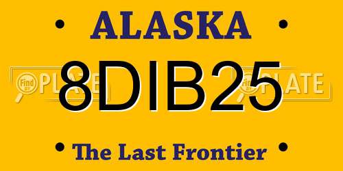 8DIB25 Alaska License Plate