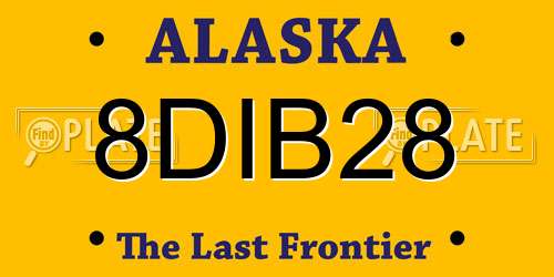 8DIB28 Alaska License Plate