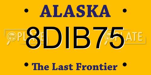 8DIB75 Alaska License Plate