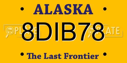 8DIB78 Alaska License Plate