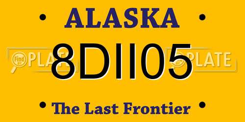 8DII05 Alaska License Plate