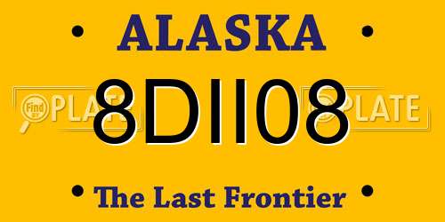 8DII08 Alaska License Plate
