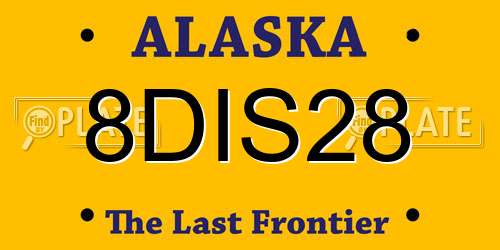 8DIS28 Alaska License Plate