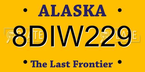 8DIW229 Alaska License Plate