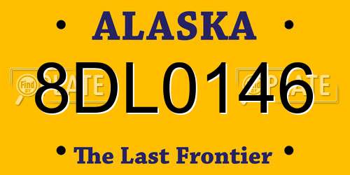 8DL0146 Alaska License Plate