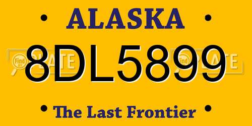 8DL5899 Alaska License Plate