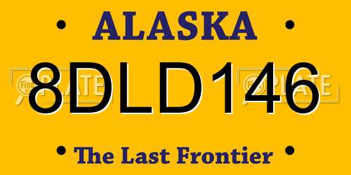 8DLD146 Alaska License Plate