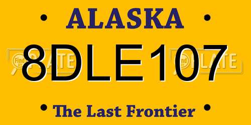 8DLE107 Alaska License Plate