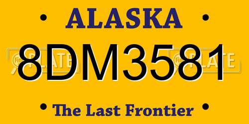 8DM3581 Alaska License Plate