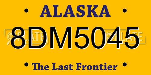 8DM5045 Alaska License Plate