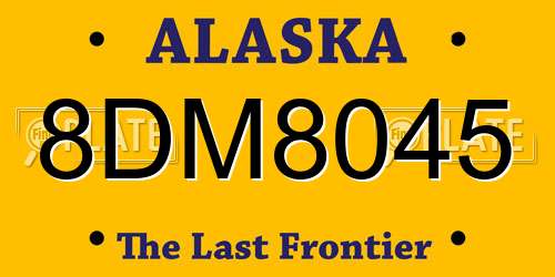8DM8045 Alaska License Plate