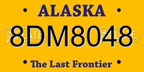 8DM8048 Alaska License Plate