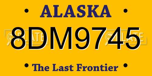 8DM9745 Alaska License Plate