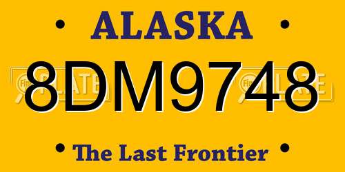 8DM9748 Alaska License Plate
