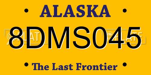 8DMS045 Alaska License Plate