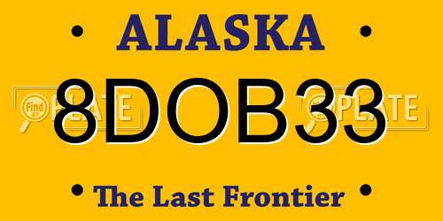 8DOB33 Alaska License Plate