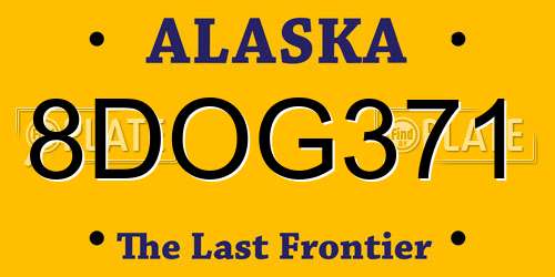 8DOG371 Alaska License Plate