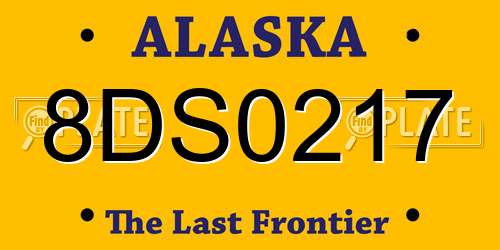 8DS0217 Alaska License Plate