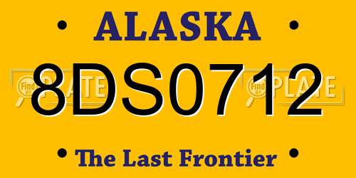 8DS0712 Alaska License Plate