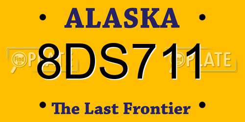 8DS711 Alaska License Plate