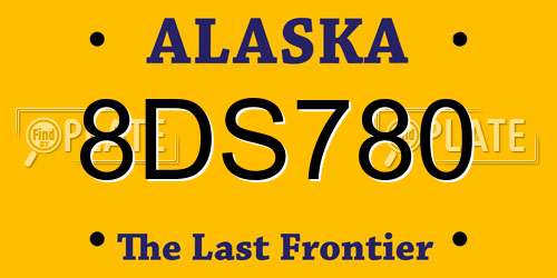 8DS780 Alaska License Plate