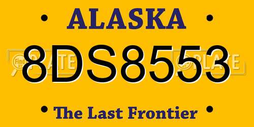 8DS8553 Alaska License Plate