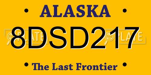 8DSD217 Alaska License Plate
