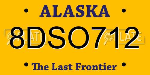 8DSO712 Alaska License Plate