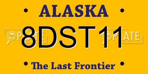 8DST11 Alaska License Plate