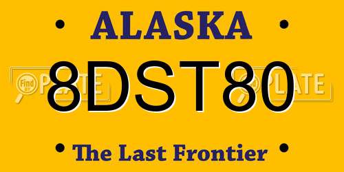 8DST80 Alaska License Plate
