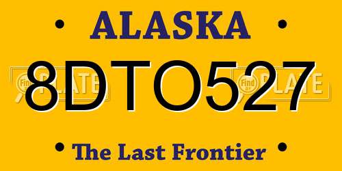 8DTO527 Alaska License Plate