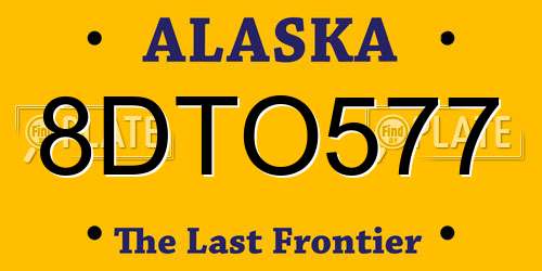 8DTO577 Alaska License Plate