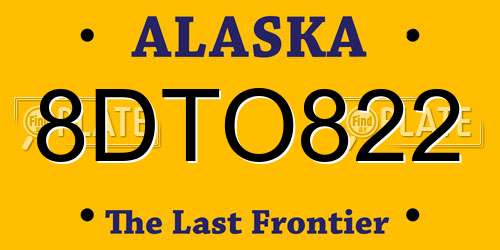 8DTO822 Alaska License Plate